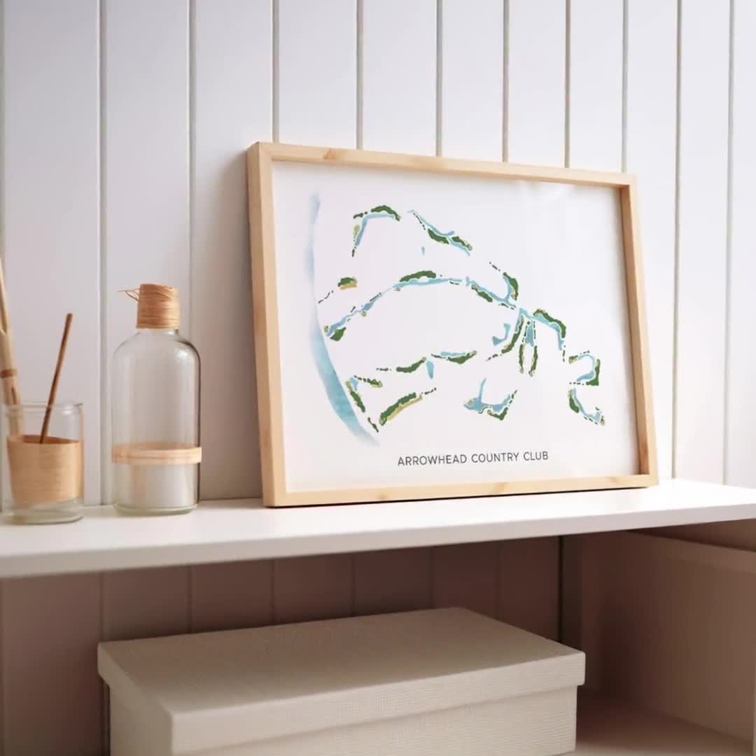 ツイン レイクス ゴルフ コース、バージニア州 - モダンな水彩画マップ